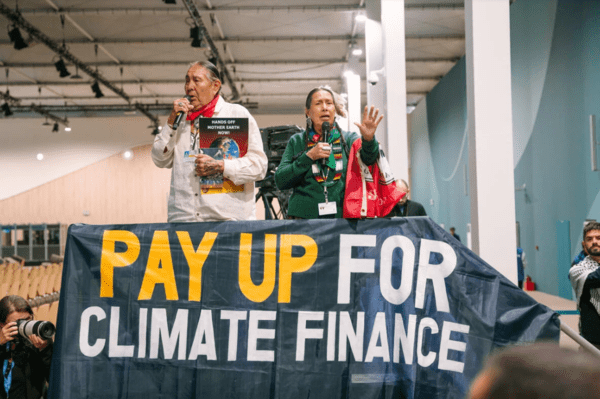 아르제바이잔 바쿠에서 열린 COP29 행동의 날에 참석한 원주민 지도자들. 사진=Marie Jacquemin / Greenpeace International