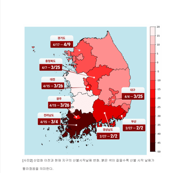 “산불 위험일, 산업화 이전보다 연간 최대 120일 증가”