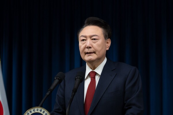 ​윤석열 대통령이 지난 7일 서울 용산 대통령실에서 대국민담화를 했다. 사진=대통령실 제공